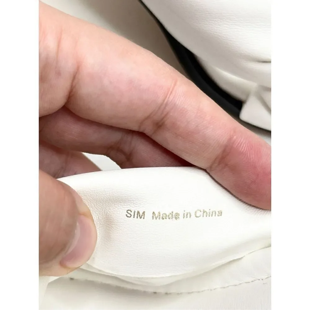 Circus by Sam Edelman Sandals Womens Size 8.5 White Sim Slides Square Toe‎